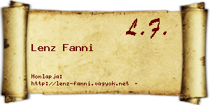Lenz Fanni névjegykártya